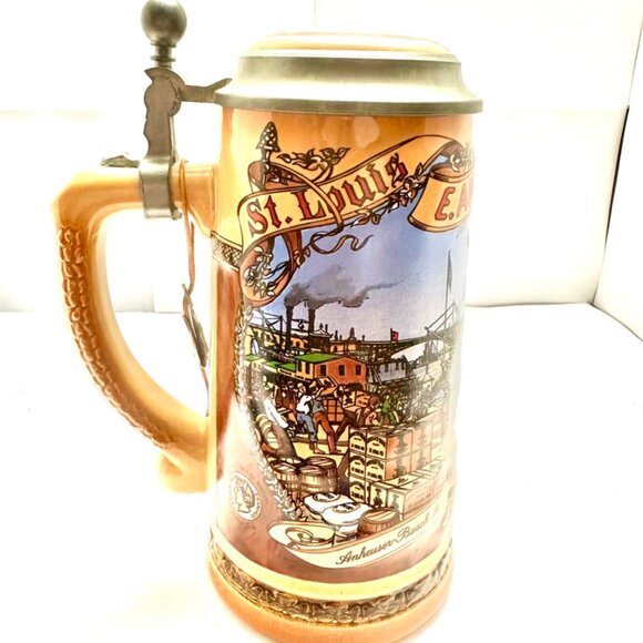 Anheuser-Busch Budweiser 1991 St. Louis Riverfront Collector Beer Stein Vintage - Picture 4 of 11